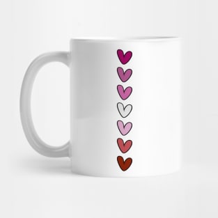 Lesbian hearts flag Mug